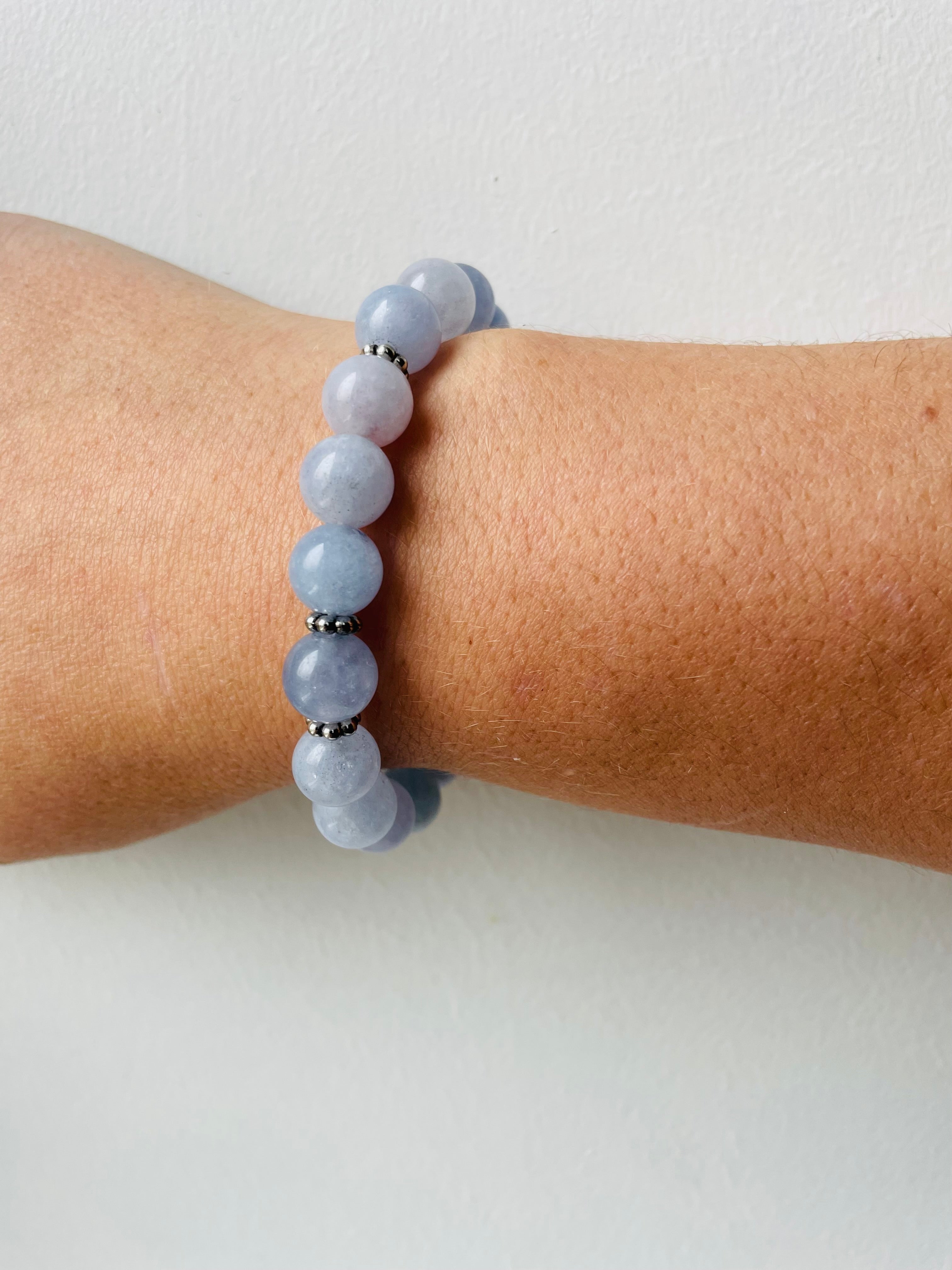 Natural stone Aquamarine beads bracelet