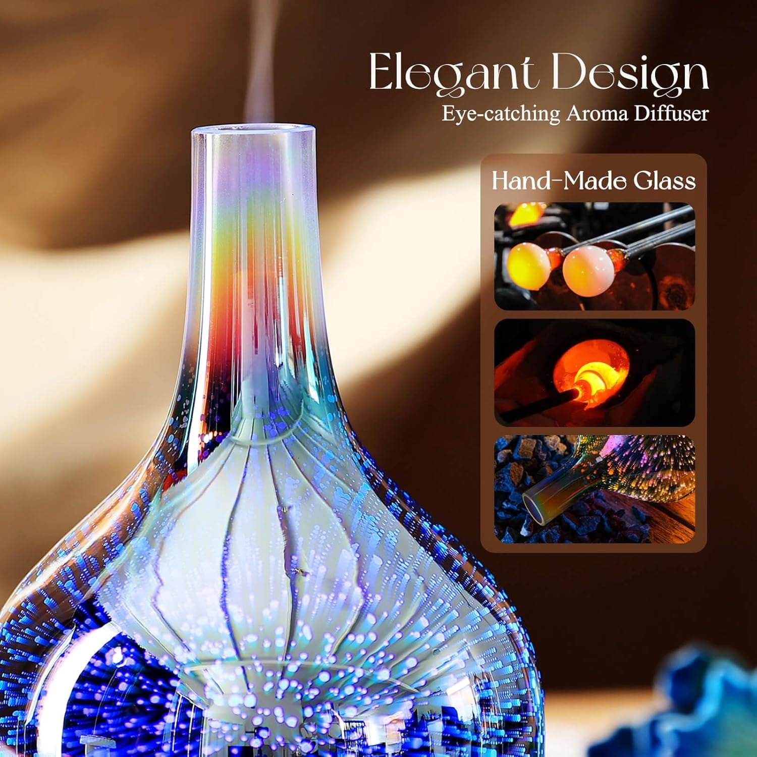 Essential Oil Diffuser Cool Mist Humidifier Ultrasonic Aromatherapy,Auto Shut-Off,Air Refresh,Decoration for Home,Office,Yoga,Baby,Sleep