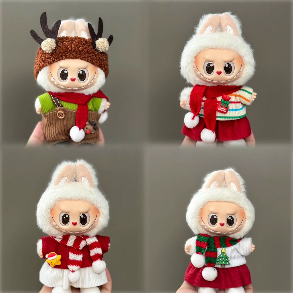 Labubu Accessories Clothes Suitable for V1 V2 V3 V4 Labubu Christmas Deer Set Labubu Red Clothing Christmas Fashion Gift