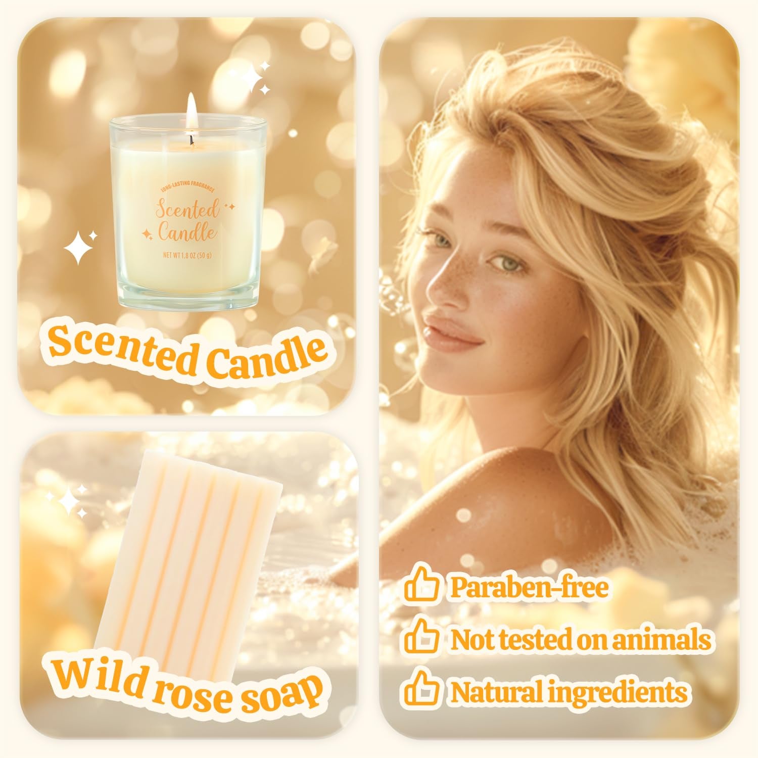  Spa Gift Set for Women, Sister, Best Friends | Birthday, Christmas Gift | Vanilla Bath and Body Set 6Pcs