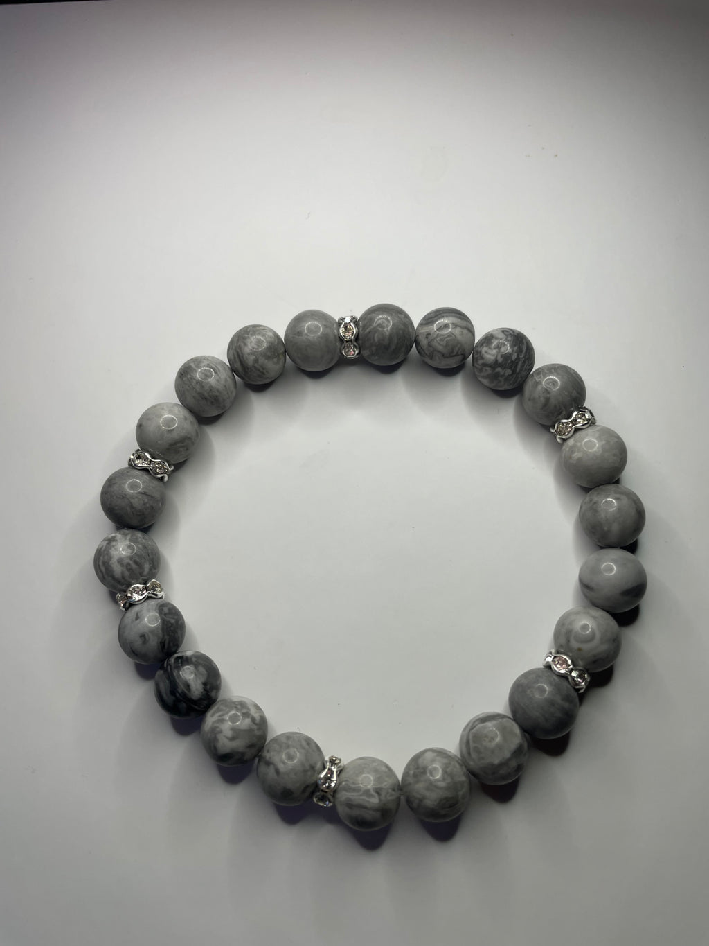 Natural stone Grey Jasper beads bracelet