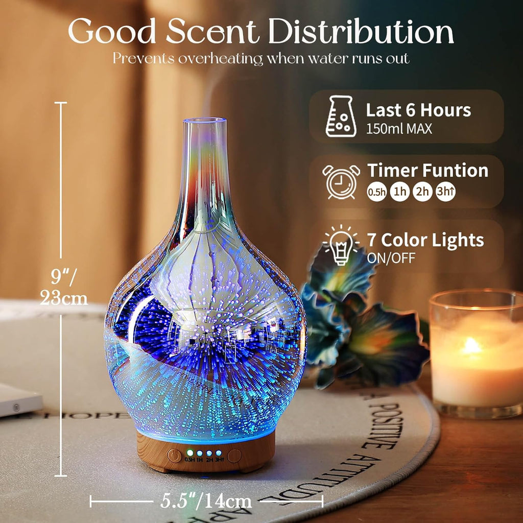 Essential Oil Diffuser Cool Mist Humidifier Ultrasonic Aromatherapy,Auto Shut-Off,Air Refresh,Decoration for Home,Office,Yoga,Baby,Sleep